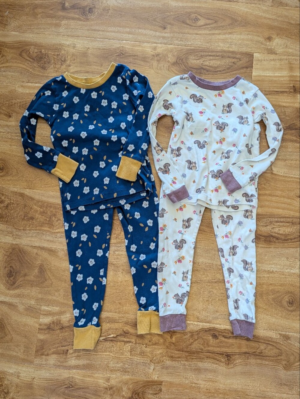 Lot Of 2 Burts Bees Honest Long Sleeve/Pants Pajama Sets Girls 5t Floral